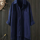 Oversized Linen Blend Shirt Dress