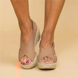 Cross Strap Espadrille Platform Sandals