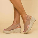Cross Strap Espadrille Platform Sandals