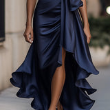 Ruffle Wrap Halter Maxi Dress