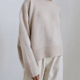 Women's Oversized Ribbed Crew Neck Knit Sweater