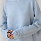 Women's Oversized Ribbed Crew Neck Knit Sweater