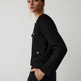 Cropped Jacket with Gold-Tone Buttons – Tailored, Elegant and Effortlessly Versatile