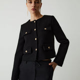Cropped Jacket with Gold-Tone Buttons – Tailored, Elegant and Effortlessly Versatile