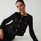 Cropped Jacket with Gold-Tone Buttons – Tailored, Elegant and Effortlessly Versatile