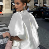 Puff Sleeve Satin Blouse – Luxurious, Elegant and Effortlessly Versatile