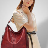 Large Multi-Strap Shoulder Bag with Pouch