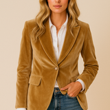 Women's Fitted Velvet Blazer