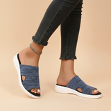 Elastic Cross Strap Slide Sandals