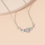 Women's Zirconia Flower Pendant Necklace