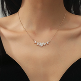 Women's Zirconia Flower Pendant Necklace