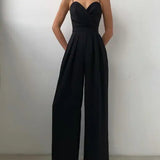 Sweetheart Neck Wide Leg Jumpsuit