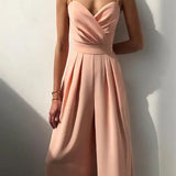 Sweetheart Neck Wide Leg Jumpsuit