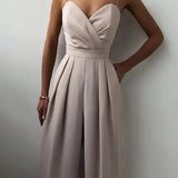 Sweetheart Neck Wide Leg Jumpsuit