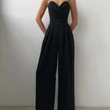 Sweetheart Neck Wide Leg Jumpsuit