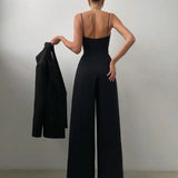 Sweetheart Neck Wide Leg Jumpsuit