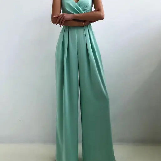 Sweetheart Neck Wide Leg Jumpsuit