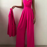 Sweetheart Neck Wide Leg Jumpsuit