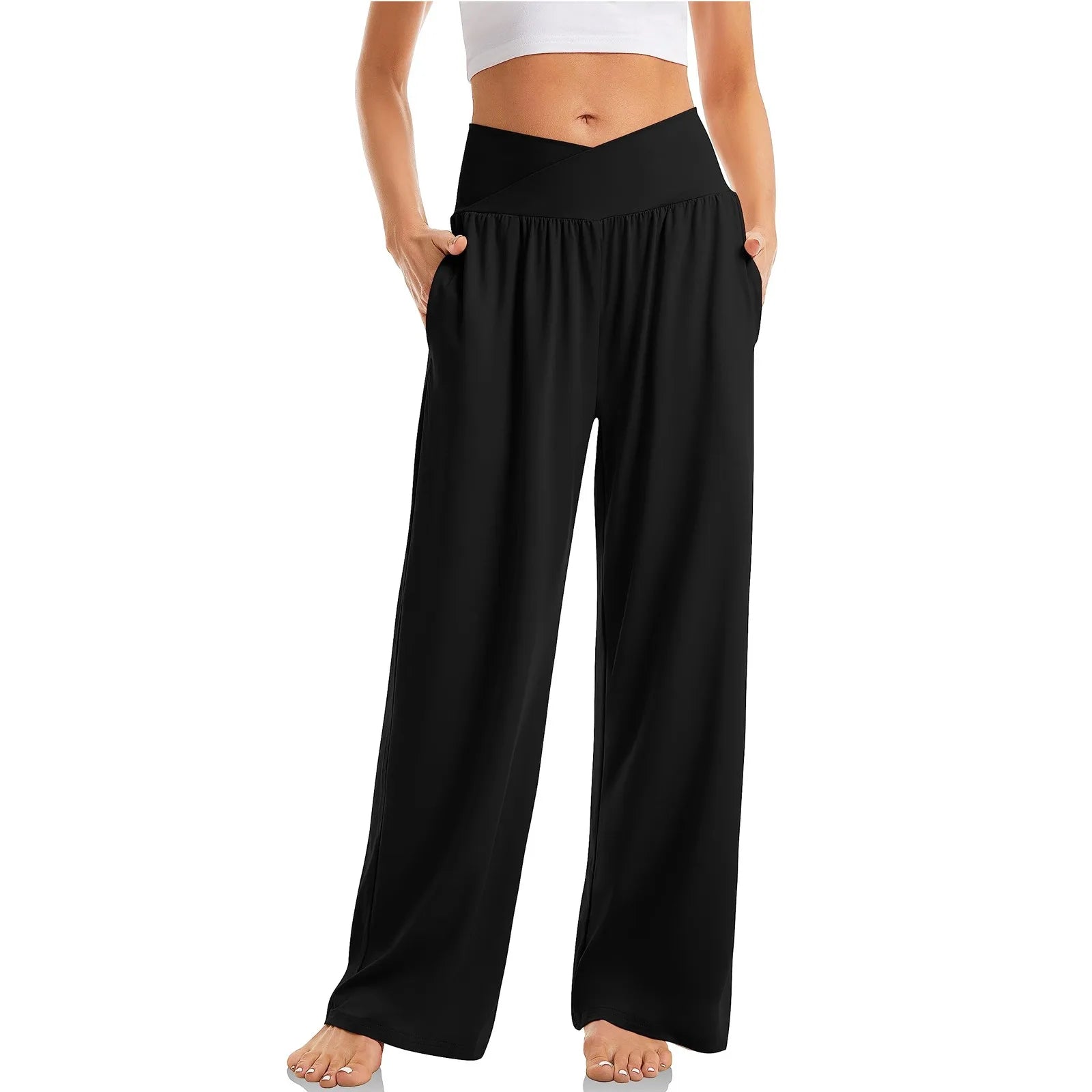 High Waist Wide Leg Lounge Trousers