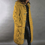 Cable Knit Hooded Longline Cardigan