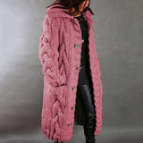 Cable Knit Hooded Longline Cardigan