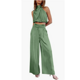 Sleeveless Belted Wide Leg Jumpsuit