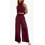 Sleeveless Belted Wide Leg Jumpsuit