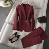 Women's Tweed-Look Blazer and Trousers Set