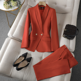 Women's Tweed-Look Blazer and Trousers Set