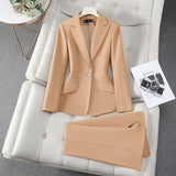 Women's Tweed-Look Blazer and Trousers Set