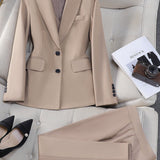 Women's Tweed-Look Blazer and Trousers Set