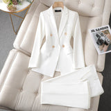 Women's Tailored Blazer and Wide-Leg Trouser Set