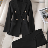 Women's Tailored Blazer and Wide-Leg Trouser Set