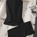 Women's Tailored Blazer and Wide-Leg Trouser Set
