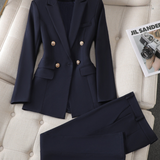 Women's Tailored Blazer and Wide-Leg Trouser Set