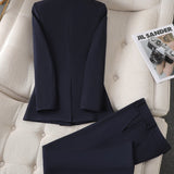 Women's Tailored Blazer and Wide-Leg Trouser Set