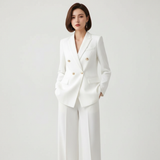 Women's Tailored Blazer and Wide-Leg Trouser Set