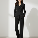 Women's Tailored Blazer and Wide-Leg Trouser Set