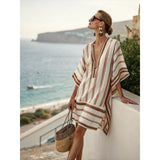 Embroidered V-Neck Beach Cover Up