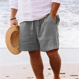 Relaxed Linen Blend Drawstring Shorts