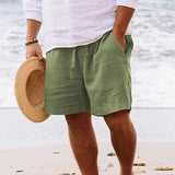 Relaxed Linen Blend Drawstring Shorts