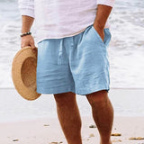 Relaxed Linen Blend Drawstring Shorts