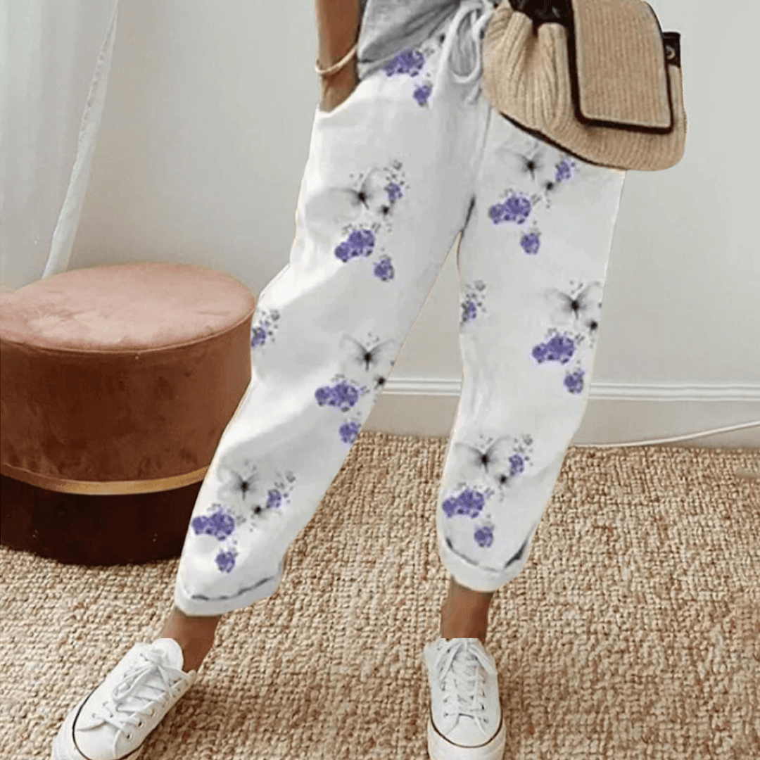 Printed Relaxed Drawstring Jogger Trousers
