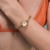Women's Gold-Tone Quartz Watch, Adjustable Brass Bracelet
