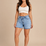 Women's Mid-Rise Straight Leg Denim Shorts