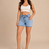 Women's Mid-Rise Straight Leg Denim Shorts