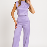 Sleeveless Satin-Look Wide-Leg Jumpsuit