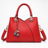 Women's Handbag with Cherry Charm and Shoulder Strap