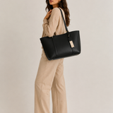 Women's Spacious PU Leather Shoulder Tote Bag
