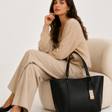 Women's Spacious PU Leather Shoulder Tote Bag